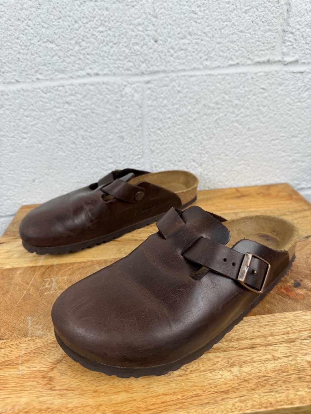 Birkenstock Boston Leather Clogs Brown Size 38 / US 7-7.5 - Picture 6 of 10